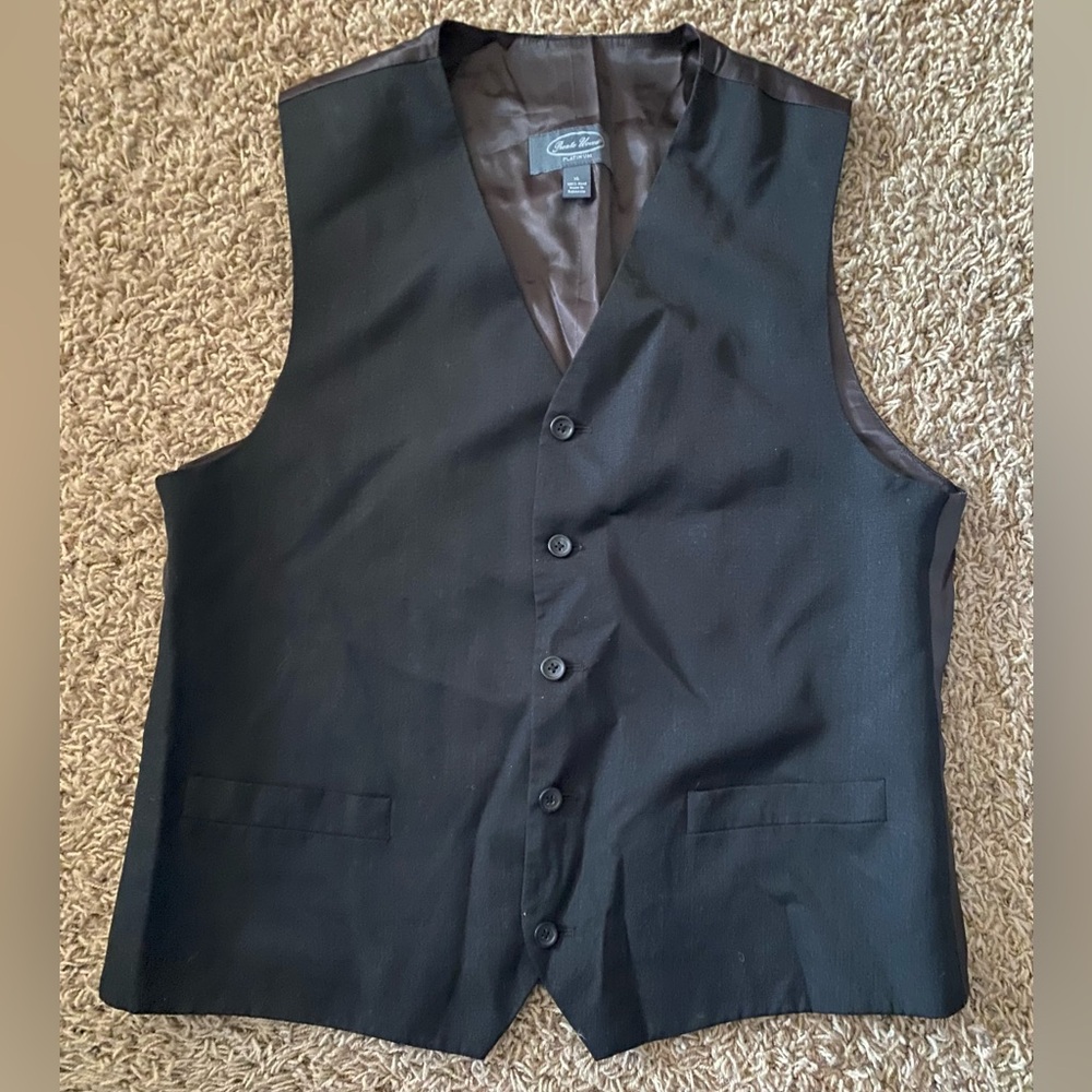 Pronto Uomo Elegant Black Wool Vest